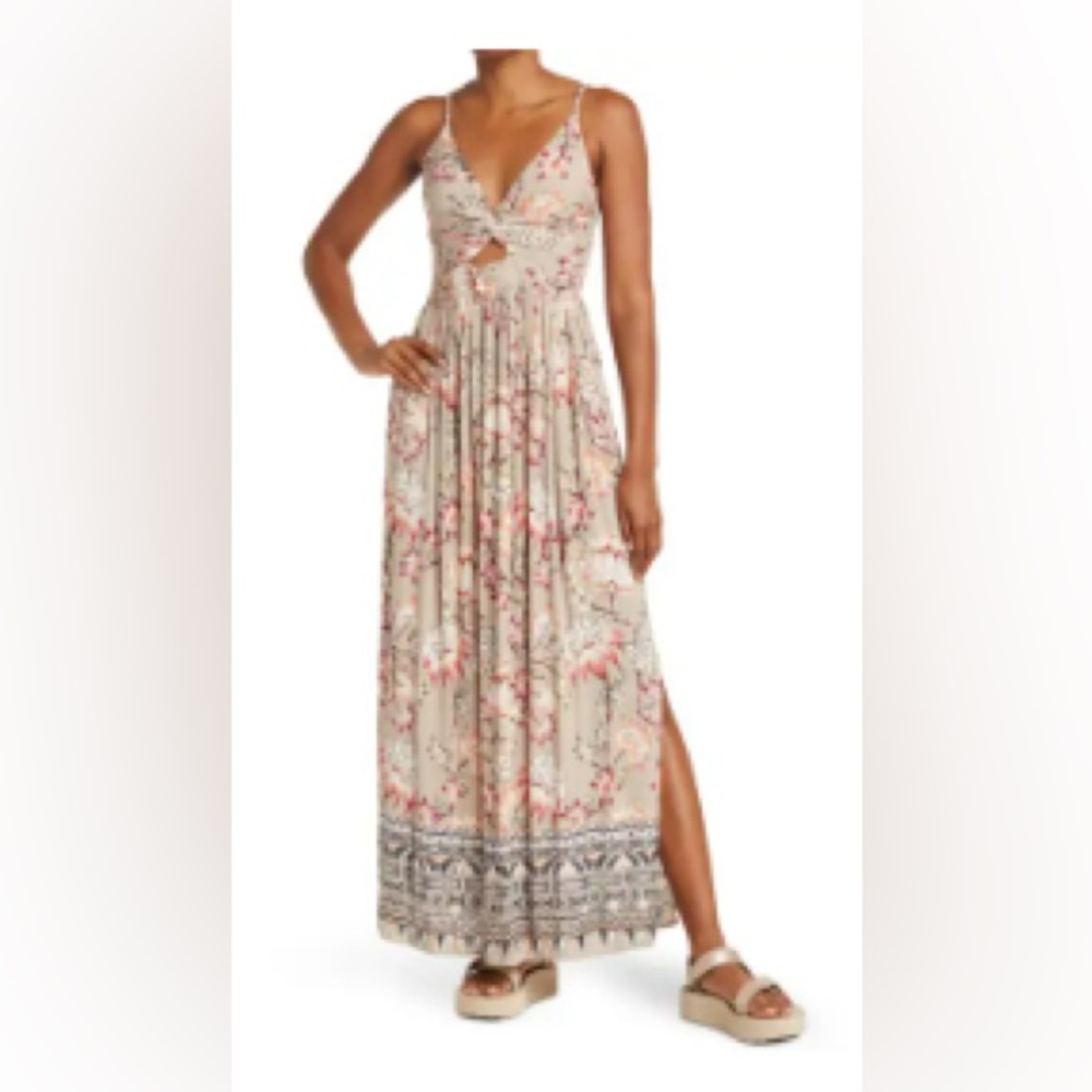 Angie Twist Bust Floral Print Maxi Dress
